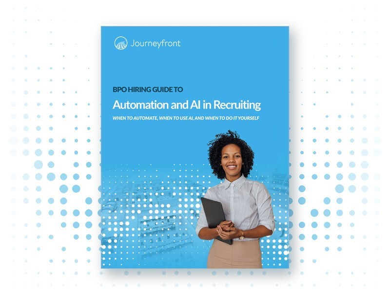 Automation and AI in Recruiting — BPO Hiring Guide cover on white dot-pattern background