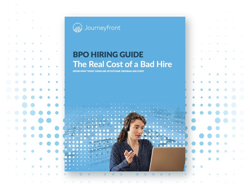 The Real Cost of a Bad Hire — BPO Hiring Guide cover on white dot-pattern background