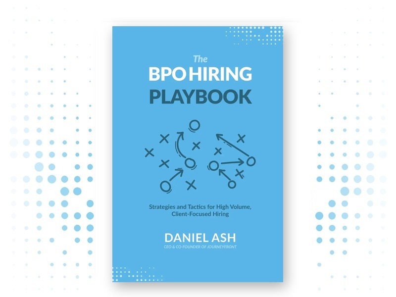 The BPO Hiring Playbook by Daniel Ash, book cover on white dot-pattern background