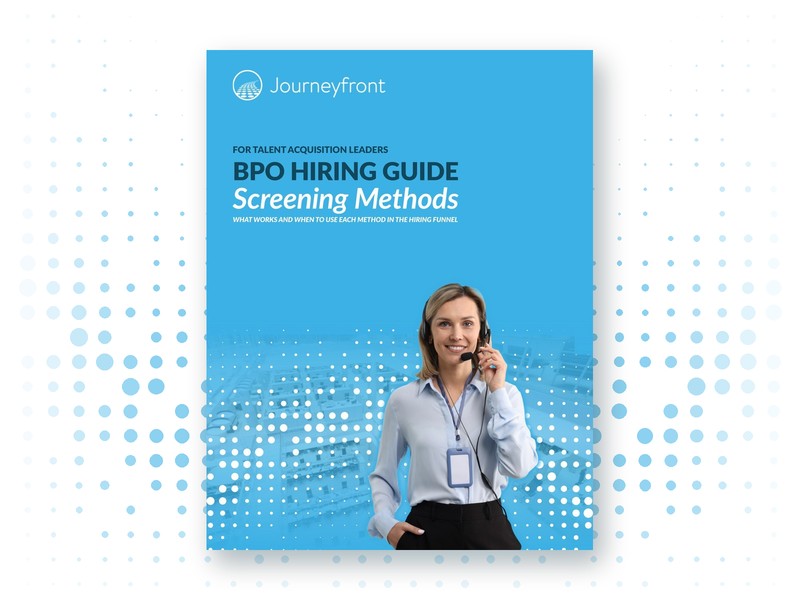 Screening Methods — BPO Hiring Guide cover on white dot-pattern background