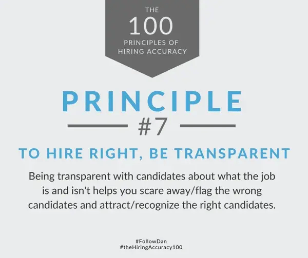 To Hire Right, Be Transparent
