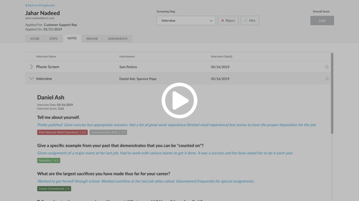 Journeyfront Applicant Scorecard - Interview Notes