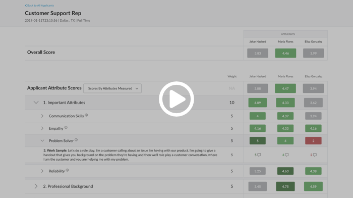 Journeyfront Applicant Scorecard - Multi-compare