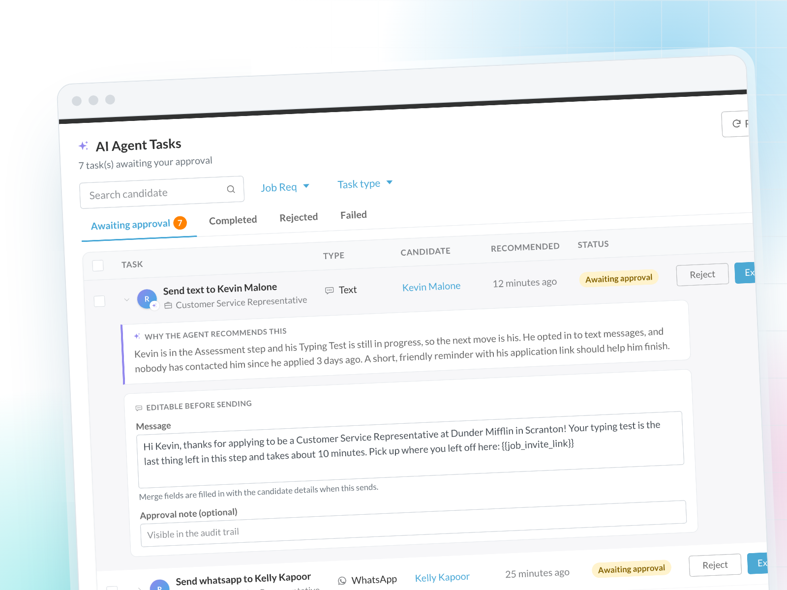 AI Candidate Communication Agent in Journeyfront