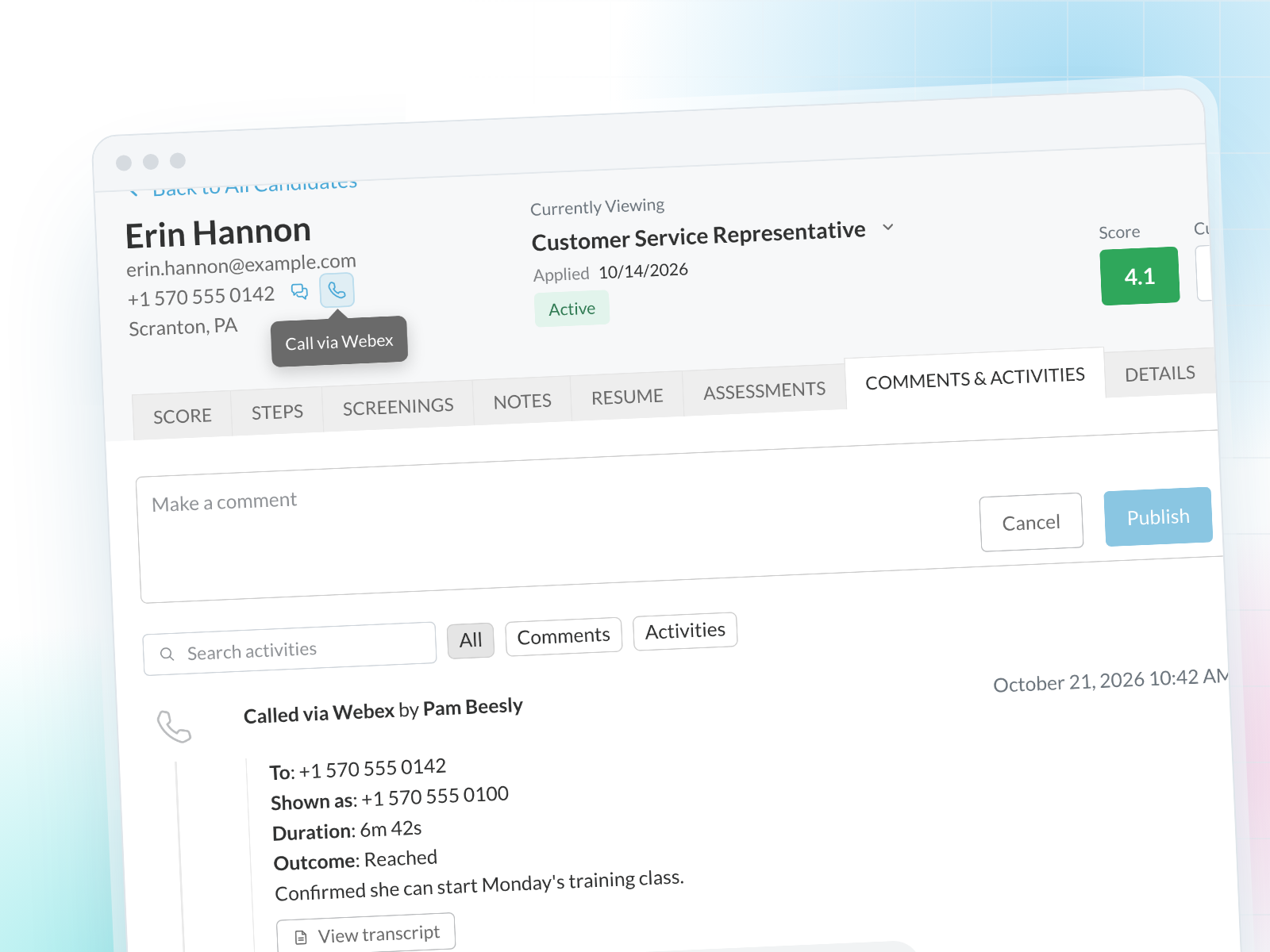 Click-to-call from Journeyfront in Journeyfront
